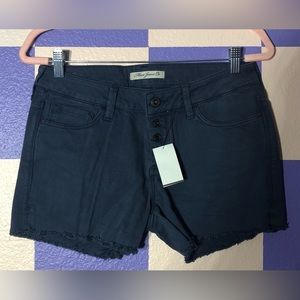 NWT Mavi Raw Hem Button Closure Twill Shorts in Navy Blue - Size 27